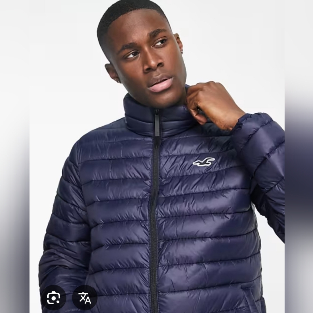 Hollister Ultimate Down Navy Blue Puffer Jacket Size Small